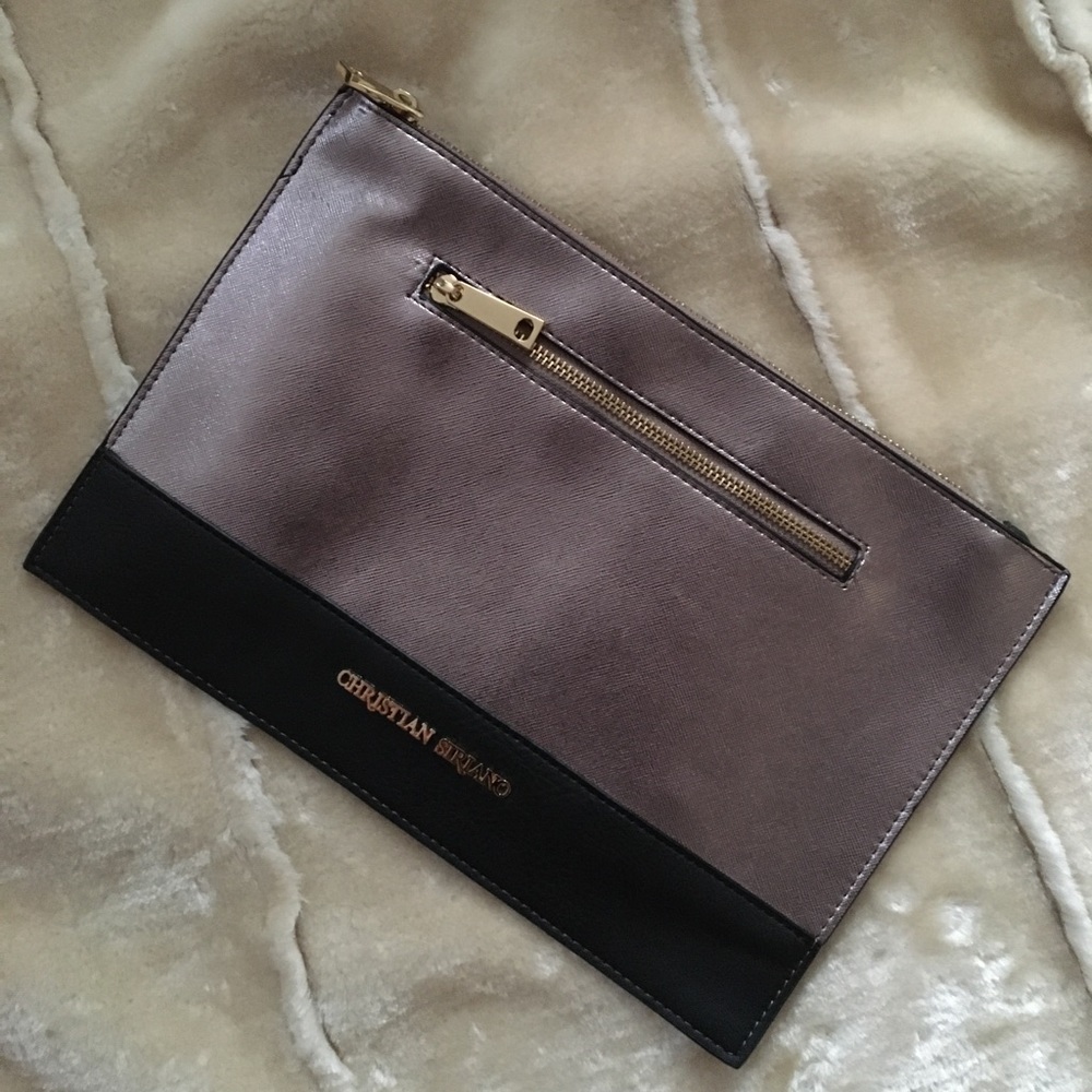 Payless Christian Siriano PinkBlack folder clutch